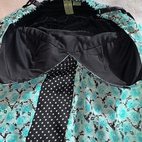 Johnny Martin Vintage-Inspired Summer Dress Size 5 – Turquoise Floral & Polka Do - Picture 8 of 13